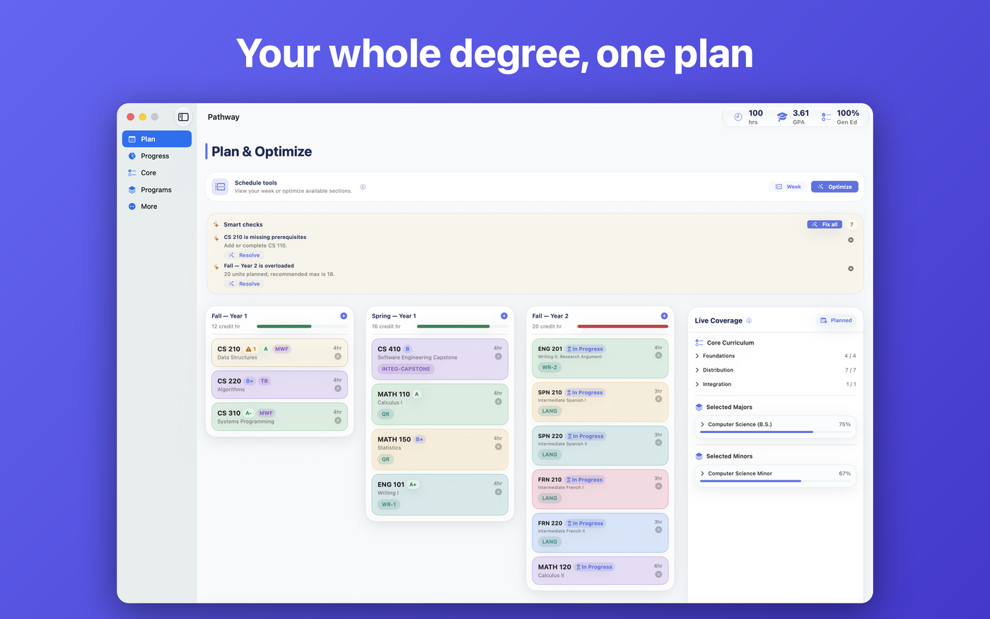Pathway running natively on Mac with sidebar navigation